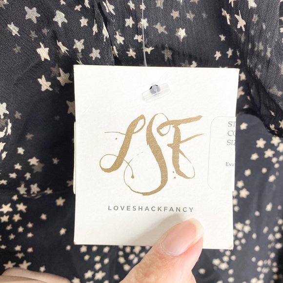 LoveShackFancy Eva Black Star Maxi Dress S NWT - Picture 7 of 10